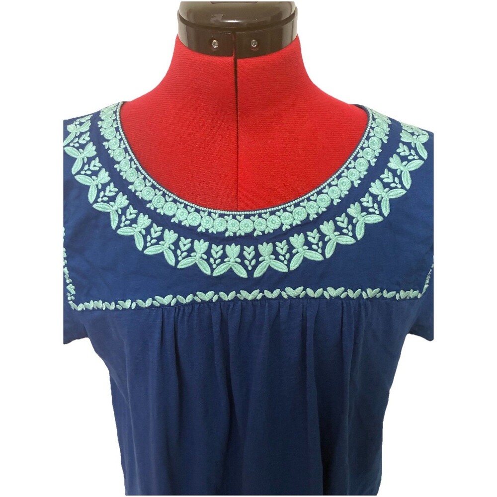 Boden Women’s Blue Embroidered Top Size 10 - Picture 2 of 6